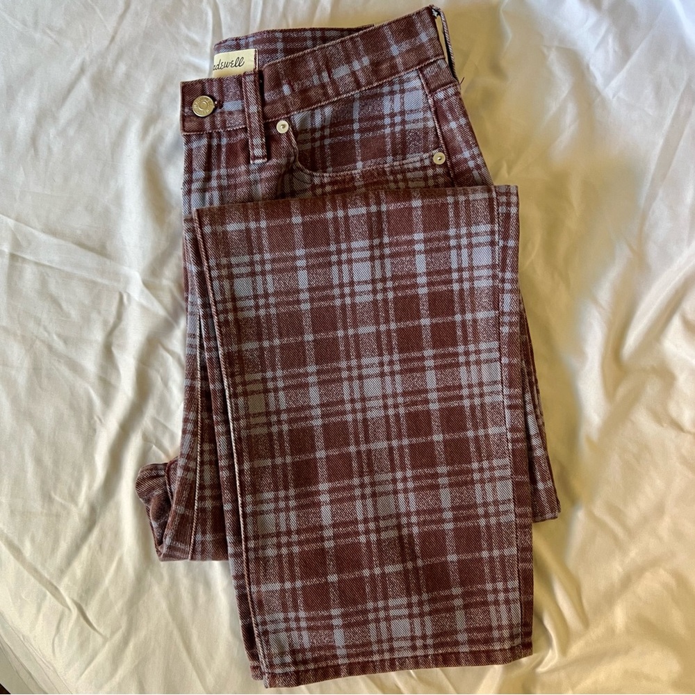Madewell Perfect Vintage Straight Plaid Jean